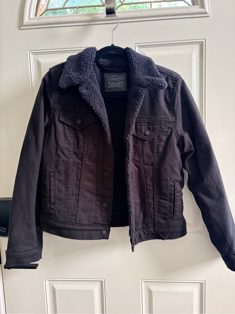 Levi's Black Sherpa-Lined Bomber Jacket